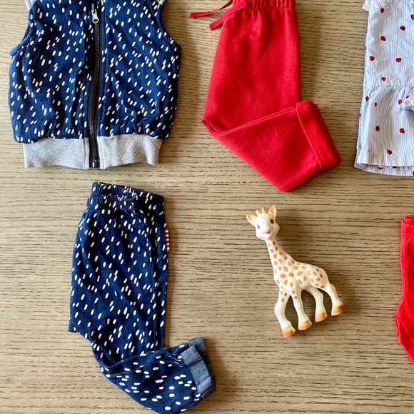 Baby Girls Red, Blue White Capsule Wardrobe - Picture 2 of 4